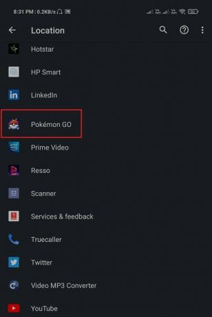 Recherchez maintenant Pokémon GO dans la liste des applications. appuyez dessus pour l'ouvrir.