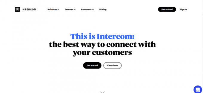 Intercom Hjemmeside | AI chatbot online