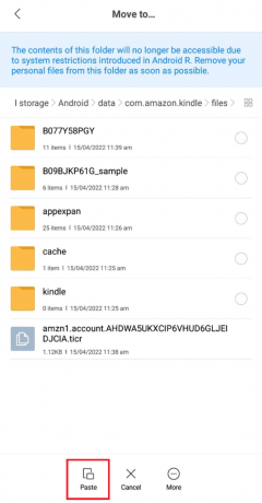 Seçilen MOBI dosyasını bu klasöre yapıştırmak için Yapıştır seçeneğine dokunun. Android'de MOBI Dosyaları Nasıl Açılır