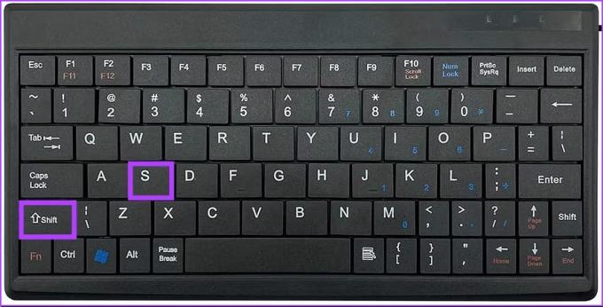 Drücken Sie gleichzeitig 'Shift + S' auf Ihrer Tastatur