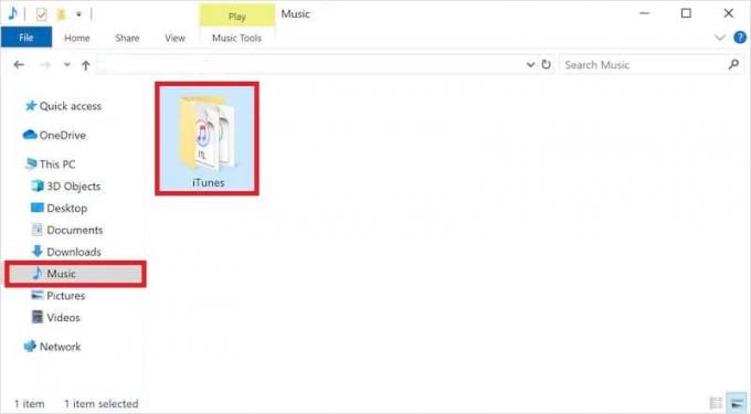 Recherchez le dossier iTunes Music dans le système et ouvrez-le | Le fichier " iTunes Library.itl" ne peut pas être lu - Corrigé