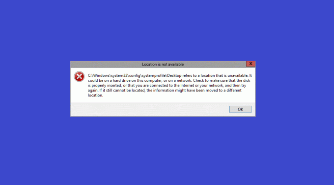 C: \ windows \ system32 \ config \ systemprofile \ Desktop no está disponible: fijo