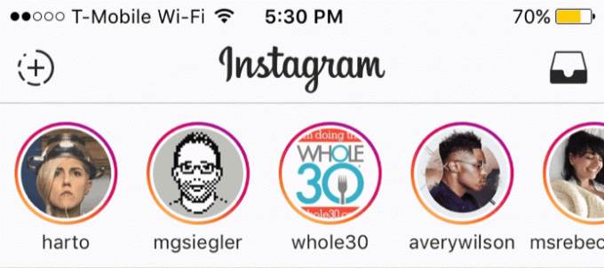 Instagram történetek bélyegképei Snapchat hasonló 1