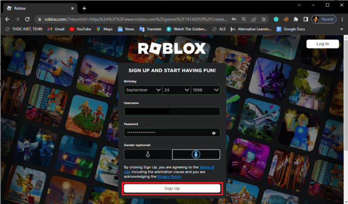 Klicken Sie auf die Schaltfläche Registrieren, um Ihr Konto zu erstellen, und befolgen Sie die Anweisungen auf dem Bildschirm, um Ihre Angaben zu bestätigen. Roblox-Fehlercode 103 auf Xbox One beheben