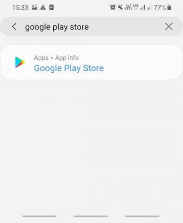 Найдите опцию Google Play Store в строке поиска