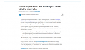 LinkedIn Meluncurkan Teknologi AI Generatif Baru untuk Meningkatkan Pengalaman Belajar