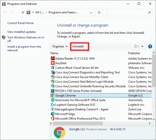 Zdaj kliknite Google Chrome in izberite možnost Odstrani, kot je prikazano na spodnji sliki. Kako preprečiti, da bi Chrome blokiral prenos