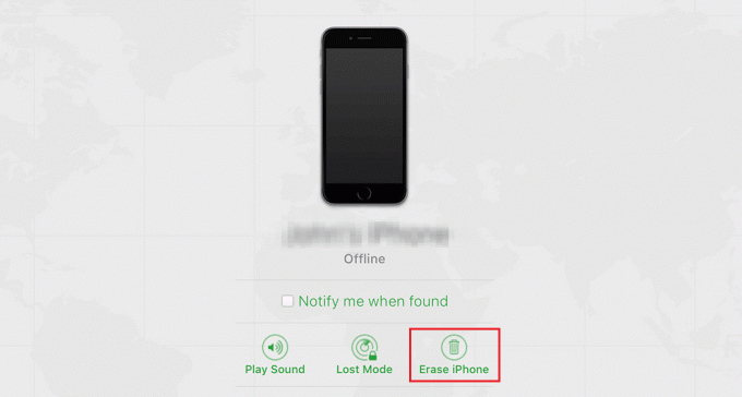 kliknite opciju Izbriši iPhone kada je vaš iPhone vidljiv na zaslonu | Kako popraviti da gumb Home na iPhoneu ne radi