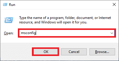 Після введення команди msconfig натисніть кнопку OK. Як виправити неправильний параметр у Windows 10