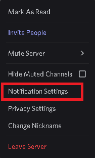 Paramètres de notifications Discord d'un serveur. Correction des notifications Discord ne fonctionnant pas