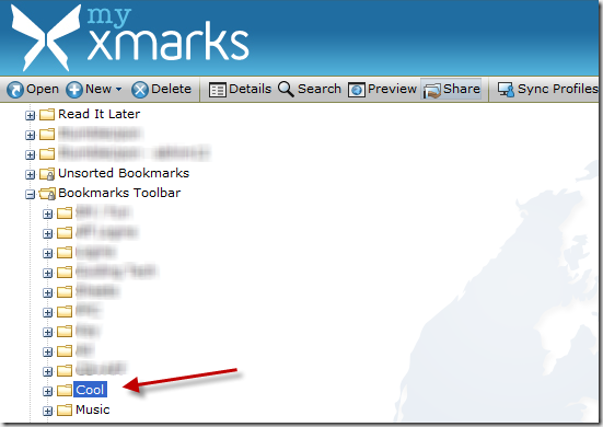 Partajați folderul de marcaje utilizând xmarks1