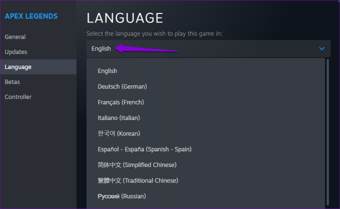 Ändra språk för Steam-spel