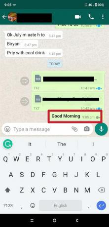 έστειλε το μήνυμα και θα παραδοθεί σε έντονη γραφή. | Πώς να αλλάξετε το στυλ γραμματοσειράς στο WhatsApp