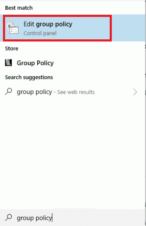 Windows 검색 표시줄에서 그룹 정책 편집을 검색하고 엽니다.