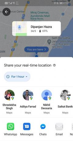 Google 지도를 사용하여 공유는 실제 위치입니다 | Android에서 친구와 위치를 공유하는 방법