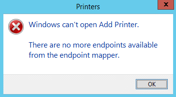 Errore 1753 Non ci sono più endpoint disponibili dal mapping degli endpoint