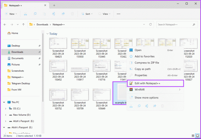 Wählen Sie die beiden Dateien aus, die Sie in Notepad++ vergleichen möchten