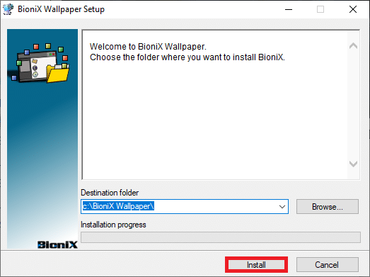 คลิกที่ปุ่มติดตั้ง วิธีตั้งค่า GIF เป็นวอลเปเปอร์ใน Windows 10