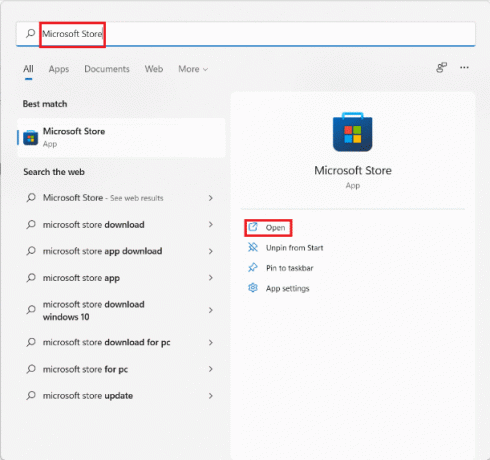 Rezultatele căutării din meniul Start pentru Microsoft Store