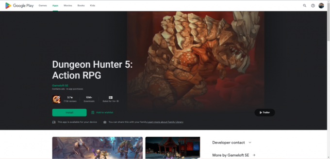 Strona sklepu Dungeon Hunter 5 Play. Najlepsze gry, takie jak Legend of Zelda na Androida