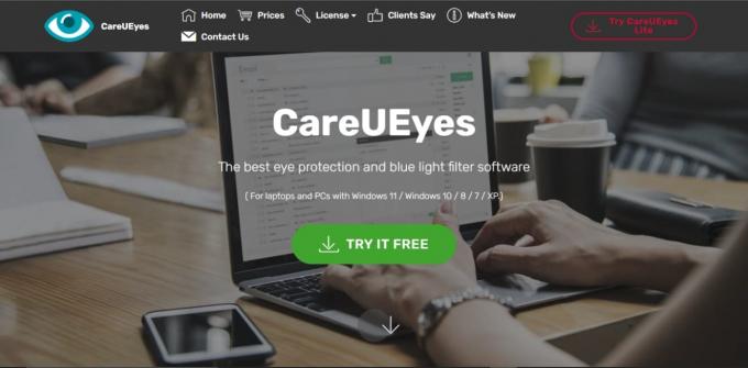 CareUEyes. 10 найкращих програм для фільтрів синього світла для ПК