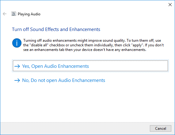 Esegui lo strumento di risoluzione dei problemi audio per correggere l'assenza di suono nel PC Windows 10