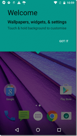 Главный экран ОС Android Moto G
