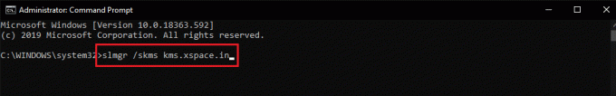 コマンドプロンプトまたはcmdのslmgrskmskms.xspace.inコマンド