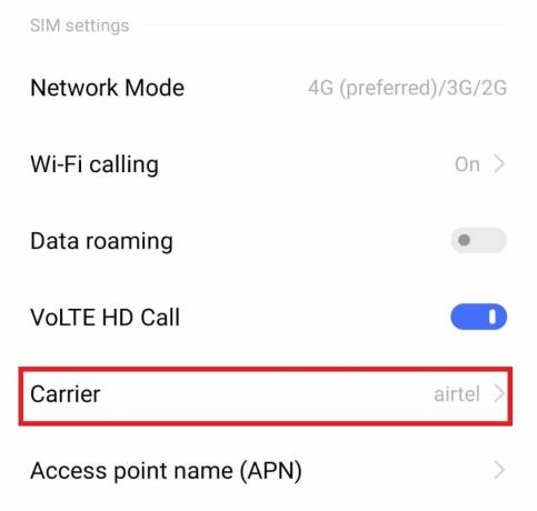 Відкрийте Carrier. Виправте помилку Phone Not Allowed MM6