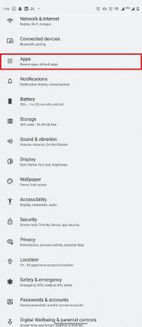Ανοίξτε τις Ρυθμίσεις από το μενού του τηλεφώνου και επιλέξτε Εφαρμογές