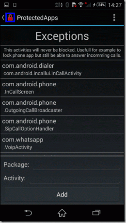 Védett alkalmazások Android 4
