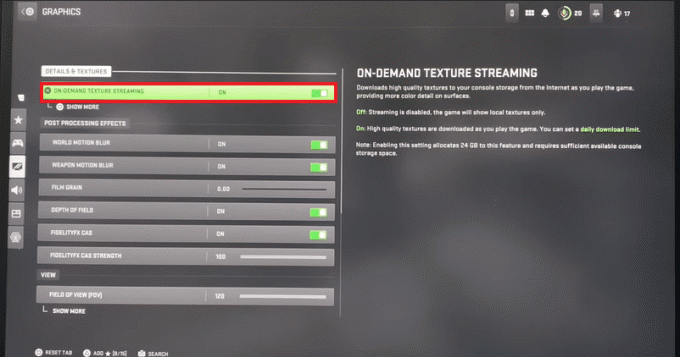 selecteer On-Demand Texture Streaming