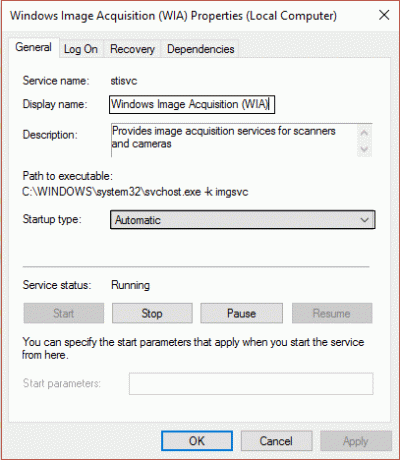 Windows Image Acquisition WIA თვისებები