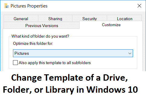 Windows 10でドライブ、フォルダー、またはライブラリのテンプレートを変更する