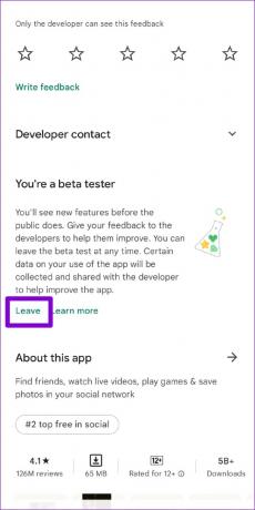Hagyja ki az App Beta Android rendszert