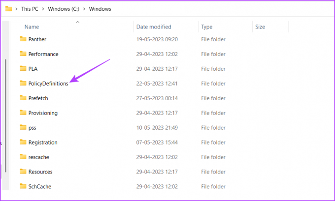 Cartella PolicyDefinations in Esplora file. 