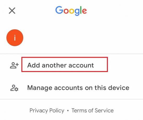 Vyberte Pridať ďalší účet | Chyba YouTube 400 v systéme Android