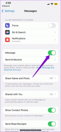 Nonaktifkan iMessage di iPhone