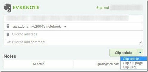 Evernote klipp 3