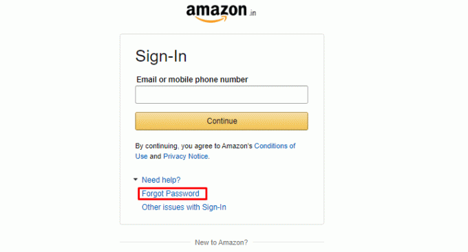 Klicken Sie auf Passwort vergessen | So ändern Sie die E-Mail-Adresse bei Amazon | ein altes Amazon-Konto wiederherstellen