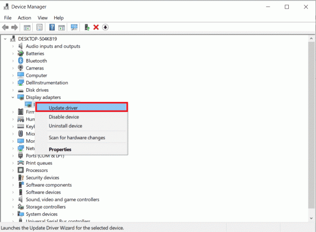 Actualizați driverul NVIDIA. Remediați eroarea MSDN Bugcheck Video TDR în Windows 10