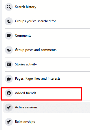 натисніть опцію «Додані друзі», щоб побачити, кому ви надіслали запити про друзі