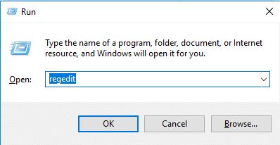 Paina Windows + R ja kirjoita regedit ja paina Enter