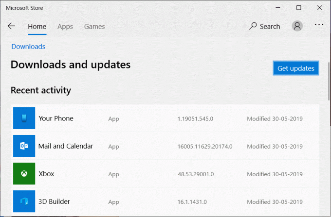 คลิกที่ปุ่มรับการอัปเดตเพื่ออัปเดต Windows Store Apps