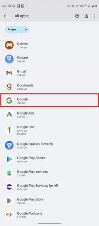 toque el botón Ver todas las aplicaciones y luego seleccione Google. Arreglar Google para Android muestra un problema sin conexión