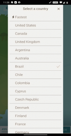 Ekranın altındaki herhangi bir ülkeyi seçin