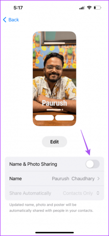Aktivieren Sie die Namens- und Fotofreigabe auf dem iPhone