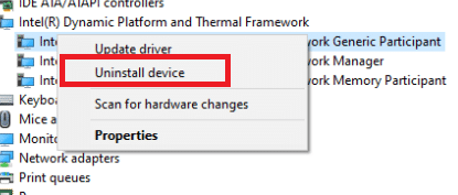 აირჩიეთ მოწყობილობის დეინსტალაცია. როგორ გავასწოროთ Intel RST სერვისი არ მუშაობს Windows 10-ში