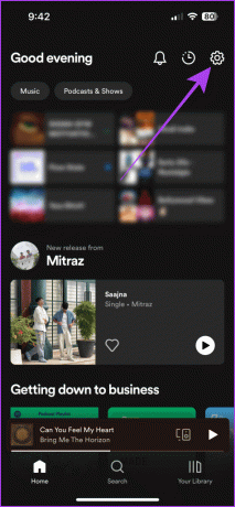 Home page di Spotify mobile