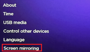 Di sini, klik Sistem diikuti oleh Screen Mirroring